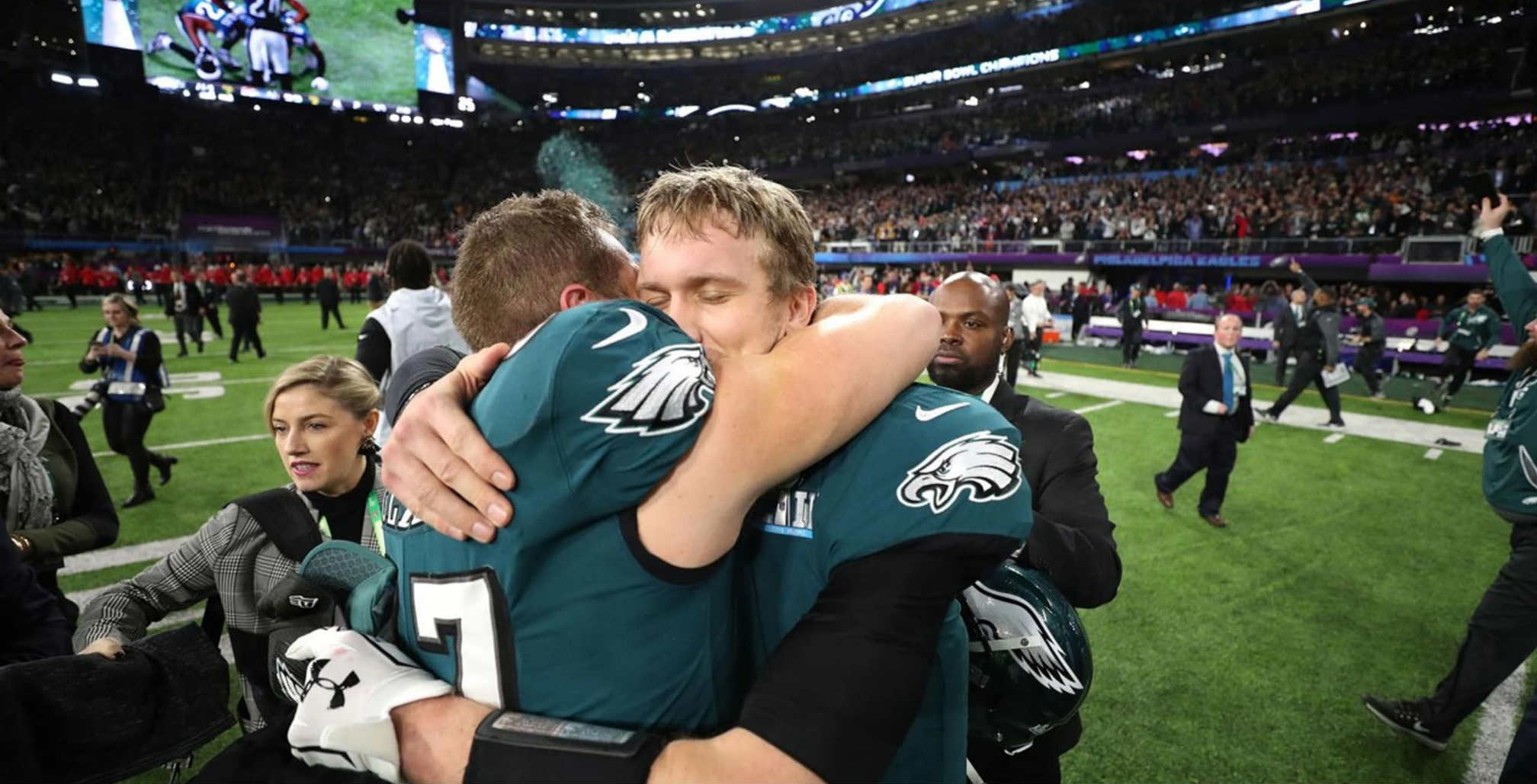 Philadelphia Eagles players after Super Bowl victory