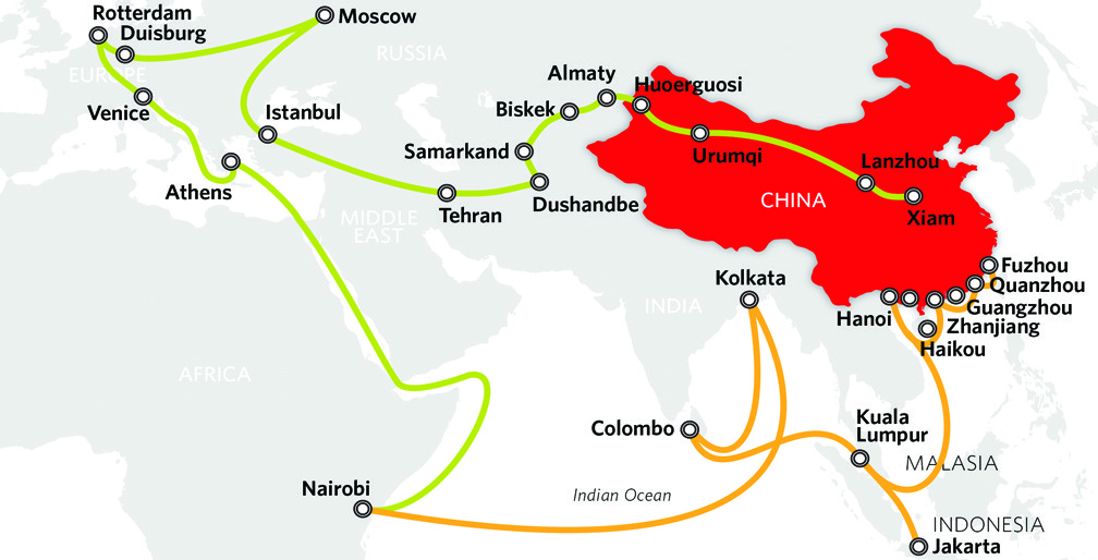 Map of China's Belt and Road Initiative